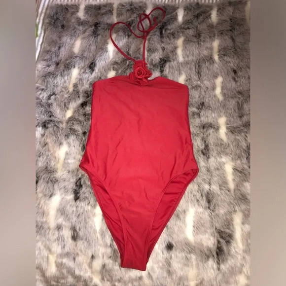 NA-KD rose red one piece bathing suit S size Small - Picture 6 of 9